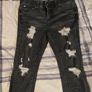 Torrid Black Distressed Skinny Jeans
